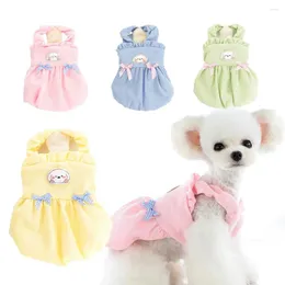Dog Apparel Pet Clothes Winter Dress Princess Soft Cartoon Print Corduroy Cotton Sweet Ladylike Lantern Skirt Ropa Para Perros