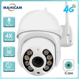 IP Cameras 5MP 4G SIM Card Surveillance Camera PTZ 1080P HD Wireless WIFI Outdoor Security Dome Camera CCTV P2P Auto Tracking ICSEE 24413