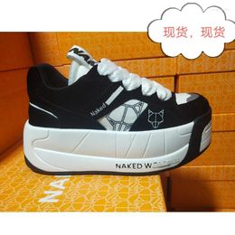 Casual Shoes Buy European American Brand 's 2024 Thick Sole Naked Wolfe Snatch Black White Low Top Sneakers Designer