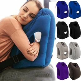 Pillow Inflatable Support Head And Chin Fatigue Relief Leakproof Soft Portable Travel Car Aeroplane Neck For Trip