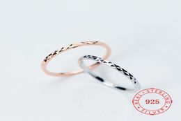 High Quality Genuine 925 Sterling Silver thin ring Gypsophila simple female stamped s925 Jewellery Gift to Girls China Whole lat1585311