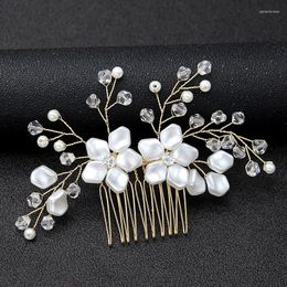 Headpieces Bridal Women Hair Pins Combs Hairpins Gold Silver Rhinestone Wedding Jewelry Pearl Flower Accessories Decorations Hairclip