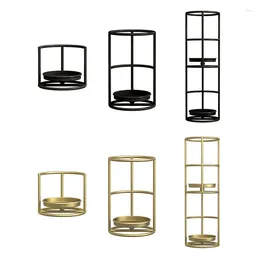 Candle Holders Nordic Style Wrought Iron Circle Geometric Sconce Holder Candlestick Rack QX2E