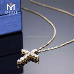 Msi fashion hiphop14k real white gold yellow gold Lab diamond necklace278Z4619726