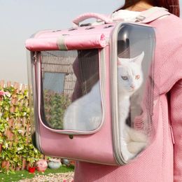 Cat Carriers Breathable Pet Carrier Backpack Travel Outdoor Shoulder Bag Mesh Window Dog Portable Carry Box Supplies