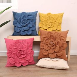 Pillow 1Pc Embroidery Throw Covers Corduroy Three-dimensional Flower Cases For Couch Sofa Bedroom Living Room 18x18 Inch