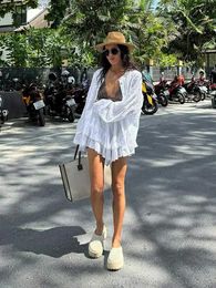 Basic Casual Dresses Fashion Women White Shorts Set Solid Long Slve Shirt And Shorts Two Piece Sets 2024 Summer Casual Home Highstrt Lady Outfit T240412