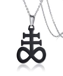 Wiccan Jewellery Alchemical Symbol for Sulphur Church of Satan Satans Pendant Stainless Steel Necklace Black Plated Inversible2349911