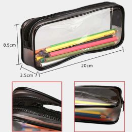 Transparent Pencil Case Zipper Simple style Pen Pouch Large Capacity Pen Bag for Students School&Office Stationary Supplies