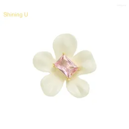 Brooches Shining U Floral Brooch Pin For Girls Fashion Accessory Birthday Gift