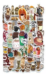 50PcsLot Various Cute Coffee Cartoon Stickers Leisure Time Sticker For Helmet Motorcycle Phone Case Luggage Laptop Graffiti Stick2295854