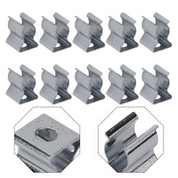 10pcs Tool Spring Terry Clips OPEN TYPE Silver For Garages Sheds Patios Cabinets Store Brooms For Garages Sheds Hardware Tool