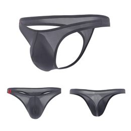 Men Thong Sexy U Convex Bulge Pouch T-Back Briefs Low Rise Solid Color Underwear For Daily Wear