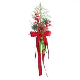 Decorative Flowers Artificial Flower Chair Back Christmas Decoration Big Red Bouquet Of Supplies Navidad Wedding Party