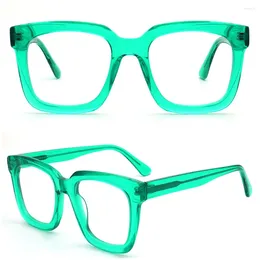Sunglasses Frames Trendy Men Square Eyeglasses Women Oversize Glasses Optical Eyewear Green Bulky Prescription Spectacles Tortoise Clear