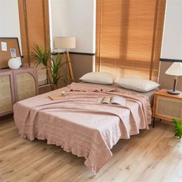 Blankets Waffle Cotton Blanket Plaid Sofa Towel Cover Ruffle Edge Air Conditioning Bed Sheets Bedspread For Twin Throw