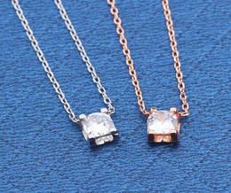 fashion jewelry womens necklace single pendant solitaire white diamond necklaces stainless steel Party Circle Wedding gold chain p9493742