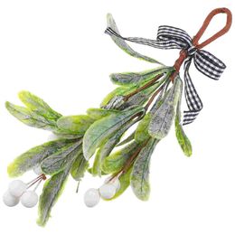 Decorative Flowers Mistletoe Ornament Artificial Hanging Faux Plastic Christmas Party Decoration