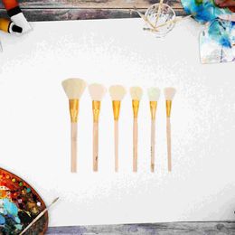 12 Pcs Paint Brushes for Kids Fluoresent Marker Wool Water Chalk Bristle Gold Oil Painting Gilding Paintbrush Child