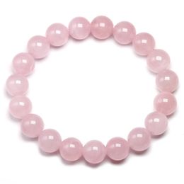 100% Natural AAAAA Women Bracelet Jewelry Pink Rose Quartz Bracelet Natural Stone Gemstone Chakras Bead Handmade Lover Gifts 240402
