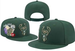 American Basketball Bucks Snapback Hats Teams Luxury Designer Finals Champions Locker Room Casquette Sports Hat Strapback Snap Back Adjustable Cap a