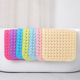 Bath Mats High Quality El PVC Bathroom Floor White Grey Square Shaped Non Slip Shower With Suction Cups Large Size