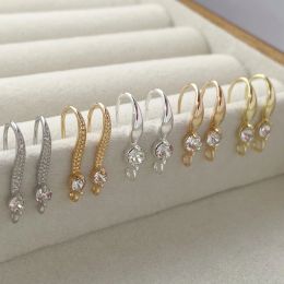 20Pcs French Earring Hook With CZ Gold Plated Brass Ear Wire Connectors Clasps for Women Girls DIY Jewellery Making Accessories