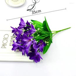 Decorative Flowers Simulated Lilies Bouquets Of Small Cloth Flower Arrangements Dry Silk