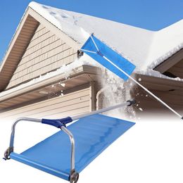 193-650cm Roof Snow Rake Telescopic Skid-proof Rod Snows Removal System Extendable Handle Adjustable Length Snow Rake