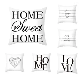 Pillow Letter Cover Black White Decorative Pillowcase Case Home Love