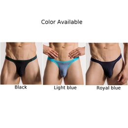 Men Sexy G-String Briefs Low Rise Bikini Thong Sheer T-Back Lingerie Men's Underwear Bulge U Pouch Panties Gays Lingerie Pantie