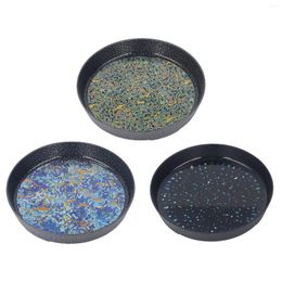 Tea Trays Round Alloy Table Tray Coffee Snack Food Meals Chinese Serving Traditional
