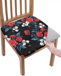 Chair Covers Red Rose Flower Retro Lines Elasticity Cover Office Computer Seat Protector Case Home Kitchen Dining Room Slipcovers