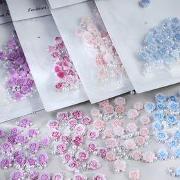 30 pcs Rose Flower DIY Accessoies Epoxy Reisn Filling With Pearls Mixed Steel Ball Valentines Day Jewelry Crafts Making Supplies