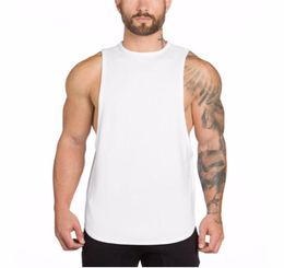 Sport Clothing Bodybuilding Tank Top Tees Men Fitness Singlet Sleeveless Shirt Solid Cotton Muscle Vest Undershirt8203433