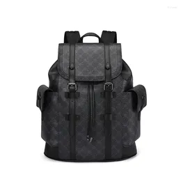 Backpack 2024 Printing Men Leather Waterproof Casual School Student Travel Business Commuting Laptop Multifunctional Bag