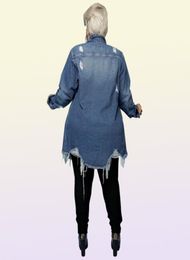 Women039s Plus Size Outerwear Coats Denim Outwear for Women Full Sleeve Single Breasted Long Jean Coat Female Clothing Top Outf5943500