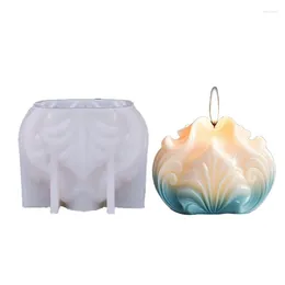 Baking Tools 3D Shell Shaped Candle Silicone Mould Wave Striped Cake Chocolate Soap Water