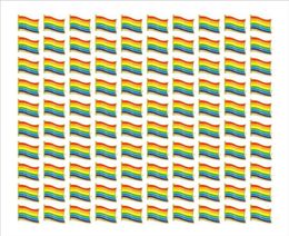 whole 100pcs gay pride pins LGBTQ rainbow flag brooch pins for clothes bag decoration H1018242b6849530