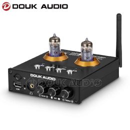 Amplifier Douk Audio P2 HiFi Vacuum Tube Preamp Bluetooth 5.0 Receiver Stereo Headphone Amplifier USB Music Player