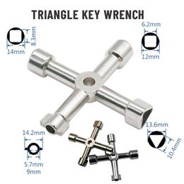 5 In 1 Cross Switch Key Wrench Universal Square Triangle Train Electrical Cupboard Box Elevator Cabinet Alloy Wrench Hand Tools