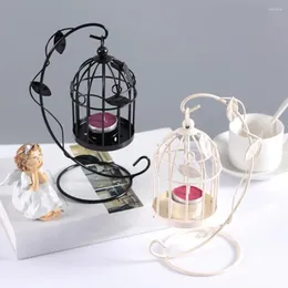 Candle Holders Classic Mount Anti-deform Ambience Rust-proof Portable Bird Cage Shape Retro