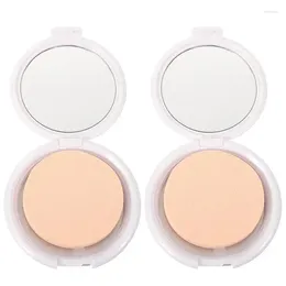 Storage Bottles 2pcs Round Cosmetic Cream Case With Powder Puff Liquid Foundation Box