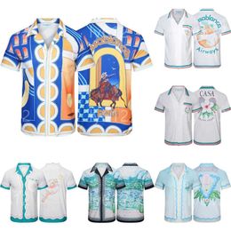 Casablanc Shirt Mens T Shirts Womens T-shirt Fashion Summer Print Vintage Tee Cotton Loose Man Clothes Beach Vacation Travel Play Clothes Cold Wash Designer Shirts