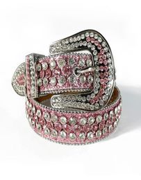 Custom Made Western Rhinestone Belt Cowgirl Bling Bling Crystal Studded Leather Belt Pin Buckle For Women7562282