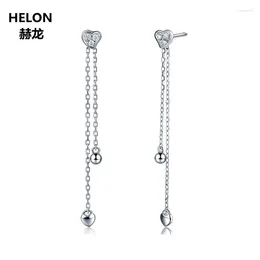 Dangle Earrings Solid 18k White Gold Natural Diamonds Drop For Women Engagement Wedding Party Classic