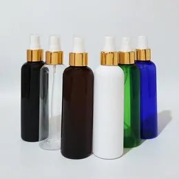 Storage Bottles 30pcs 200ml Empty Gold Silver Collar Sprayer Pump PET DIY Cosmetic Packaging Bottle Travel Perfume Spray Container
