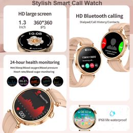 For Android GT4 Mini NFC Smart Watch Women 1.3inch AMOLED Screen Clock Bluetooth Call IP68 waterproof Ladies Smartwatch 2024 New