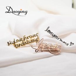DUOYING Brooches for Women Vintage Wedding Pins Personalised Brooch Custom Name Mother Pendant Pin Gift 240418