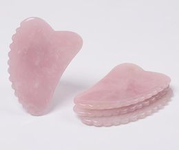 Facial Natural Pink Crystal Quartz Jade GUASHA board Chinese Acupuncture Scraping tool back Massage Body Massager Gua Sha Board Sc5501656